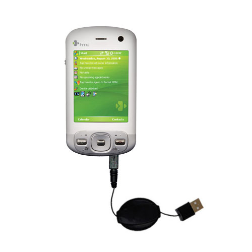Retractable USB Power Port Ready charger cable designed for the HTC Artemis and uses TipExchange