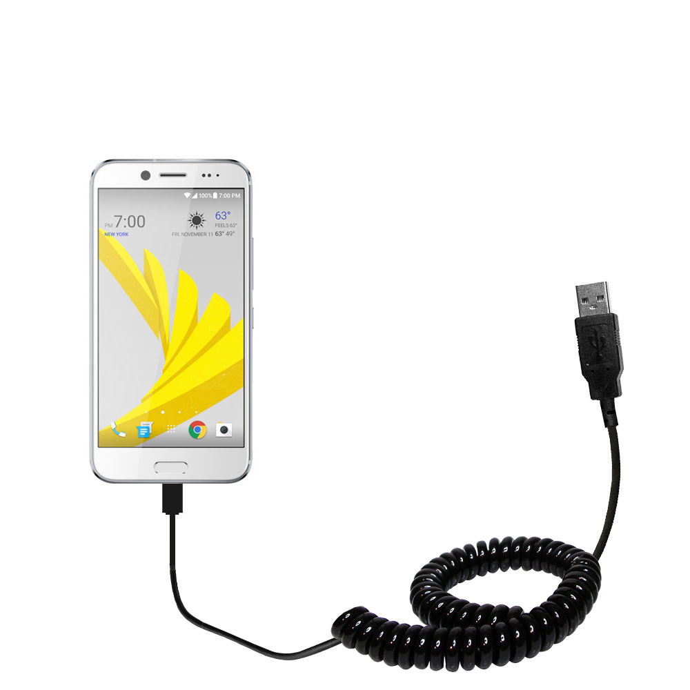 Coiled USB Cable compatible with the HTC Bolt