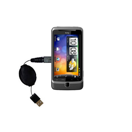 Retractable USB Power Port Ready charger cable designed for the HTC Desire S and uses TipExchange