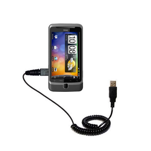 Coiled USB Cable compatible with the HTC Desire Z