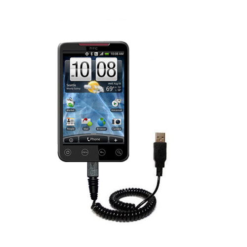 Coiled USB Cable compatible with the HTC EVO 4G