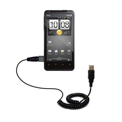 Coiled USB Cable compatible with the HTC EVO Design 4G