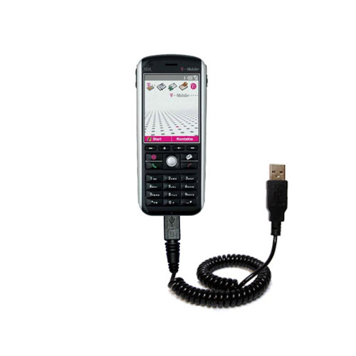 Coiled USB Cable compatible with the HTC Feeler Smartphone