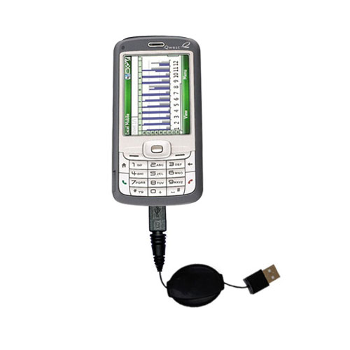 Retractable USB Power Port Ready charger cable designed for the HTC Fusion and uses TipExchange
