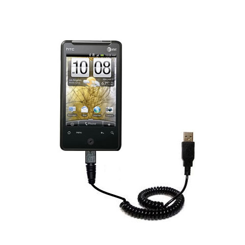 Coiled USB Cable compatible with the HTC Gratia