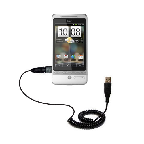 Coiled USB Cable compatible with the HTC Hero 4G