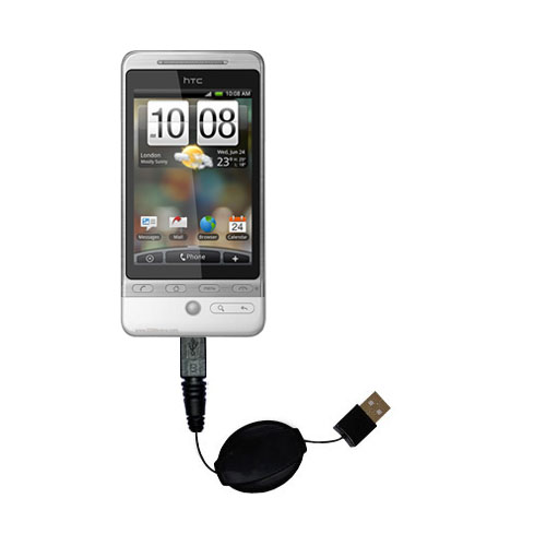 Retractable USB Power Port Ready charger cable designed for the HTC Hero and uses TipExchange