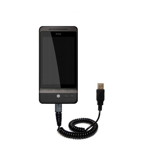 Coiled USB Cable compatible with the HTC Hero2