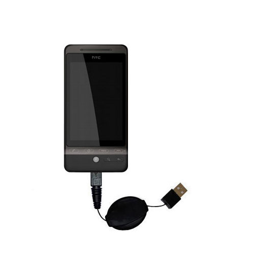 Retractable USB Power Port Ready charger cable designed for the HTC Hero2 and uses TipExchange