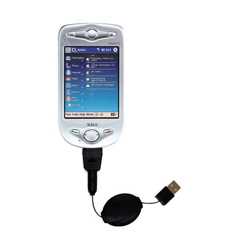 Retractable USB Power Port Ready charger cable designed for the HTC Himalaya and uses TipExchange