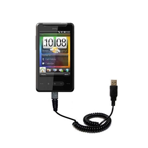 Coiled USB Cable compatible with the HTC HTC 7 Surround