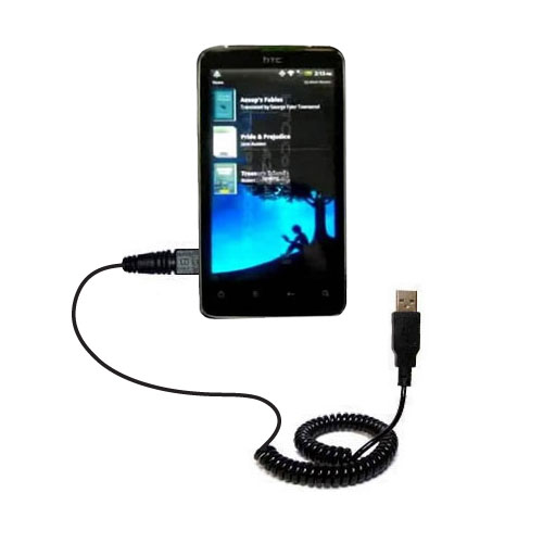 Coiled USB Cable compatible with the HTC Kingdom
