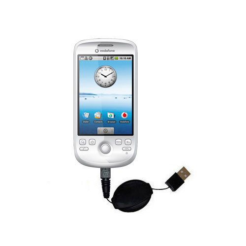 Retractable USB Power Port Ready charger cable designed for the HTC Magic and uses TipExchange