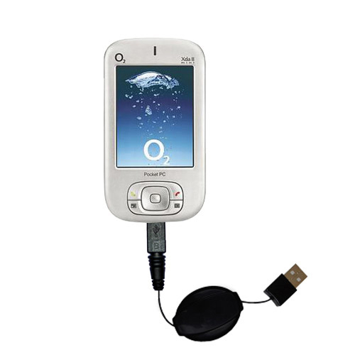 Retractable USB Power Port Ready charger cable designed for the HTC Magician Smartphone and uses TipExchange