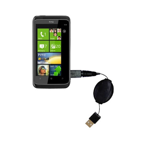 Retractable USB Power Port Ready charger cable designed for the HTC Mazaa and uses TipExchange