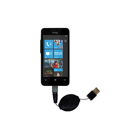 Retractable USB Power Port Ready charger cable designed for the HTC Mondrian and uses TipExchange