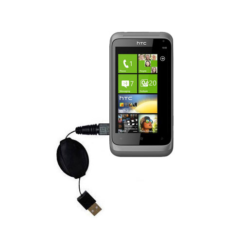 USB Power Port Ready retractable USB charge USB cable wired specifically for the HTC Omega and uses TipExchange
