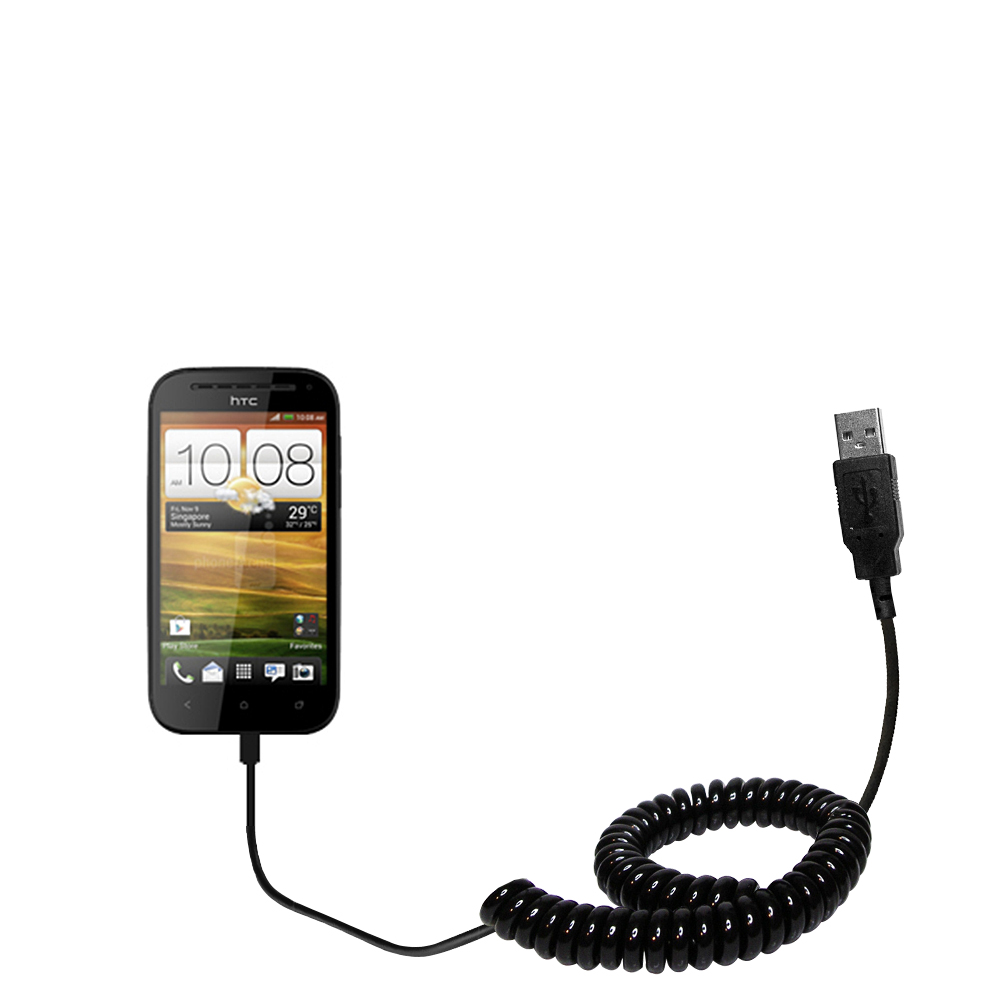 Coiled USB Cable compatible with the HTC One VX
