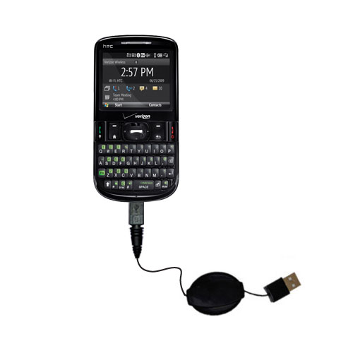 Retractable USB Power Port Ready charger cable designed for the HTC Ozone and uses TipExchange