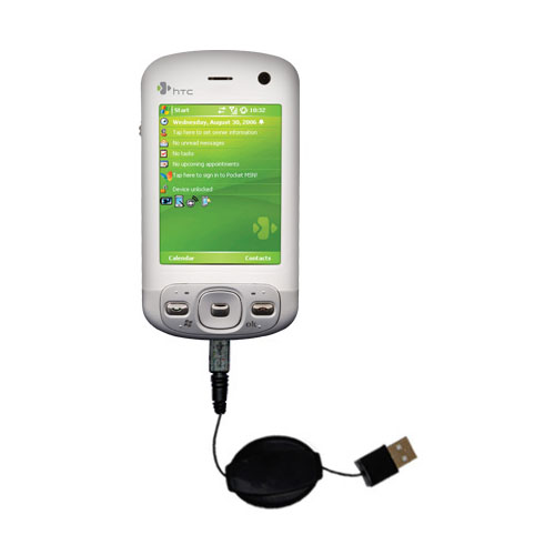 Retractable USB Power Port Ready charger cable designed for the HTC P3600 and uses TipExchange