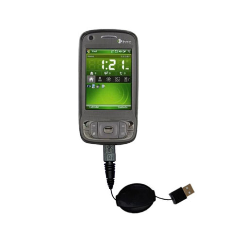 Retractable USB Power Port Ready charger cable designed for the HTC P4550 and uses TipExchange
