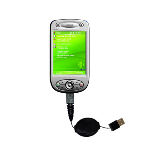 Retractable USB Power Port Ready charger cable designed for the HTC P6300 and uses TipExchange