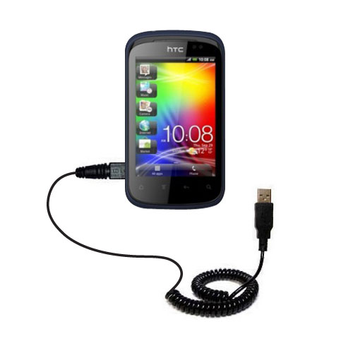 Coiled USB Cable compatible with the HTC Pico