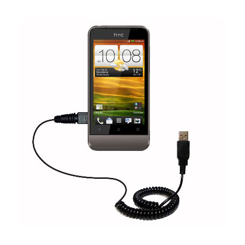 Coiled USB Cable compatible with the HTC Primo / T320e