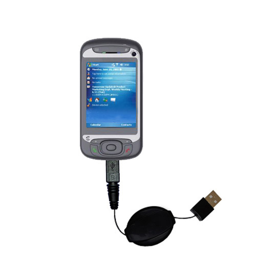 Retractable USB Power Port Ready charger cable designed for the HTC Prodigy and uses TipExchange