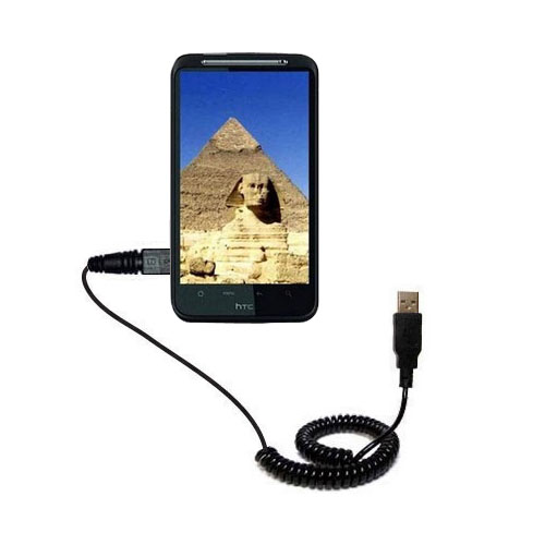 Coiled USB Cable compatible with the HTC Pyramid