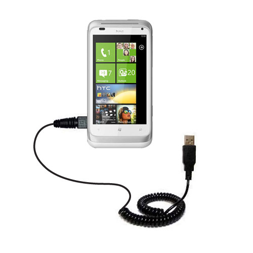 Coiled USB Cable compatible with the HTC Radar
