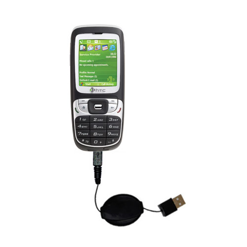 Retractable USB Power Port Ready charger cable designed for the HTC S310 and uses TipExchange