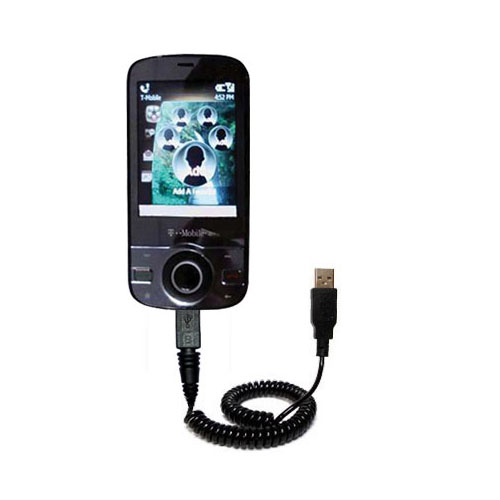 Coiled USB Cable compatible with the HTC Shadow II