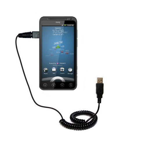 Coiled USB Cable compatible with the HTC Shooter