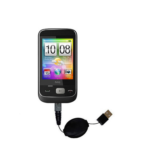 Retractable USB Power Port Ready charger cable designed for the HTC SMART and uses TipExchange