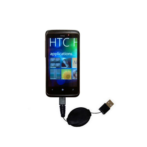Retractable USB Power Port Ready charger cable designed for the HTC Spark and uses TipExchange