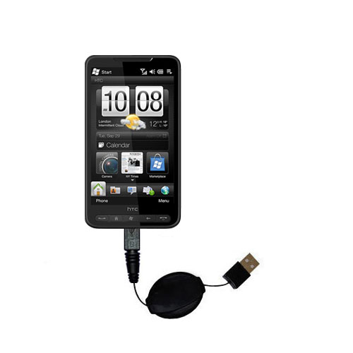 Retractable USB Power Port Ready charger cable designed for the HTC Supersonic and uses TipExchange