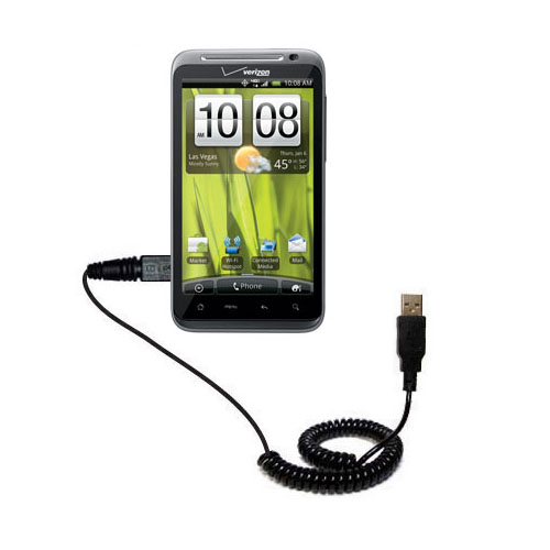 Coiled USB Cable compatible with the HTC Thunderbolt