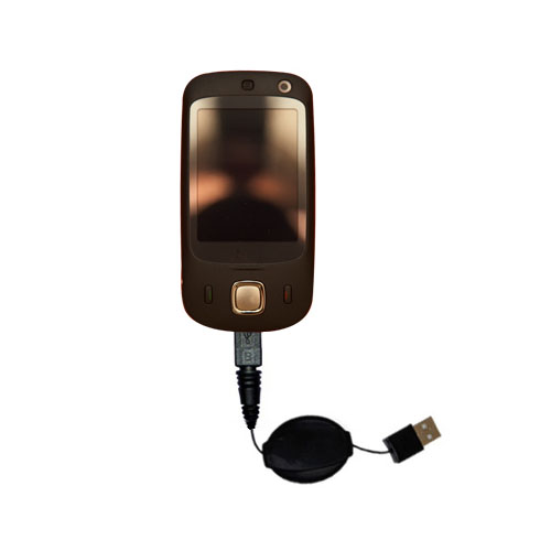Retractable USB Power Port Ready charger cable designed for the HTC Touch Slide and uses TipExchange