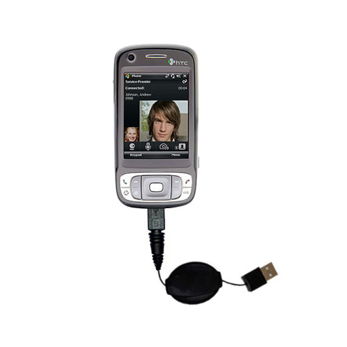 Retractable USB Power Port Ready charger cable designed for the HTC TyTN II and uses TipExchange