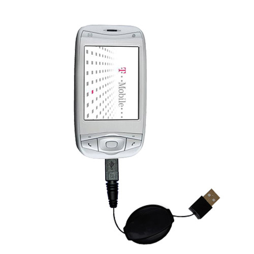 Retractable USB Power Port Ready charger cable designed for the HTC Wizard and uses TipExchange