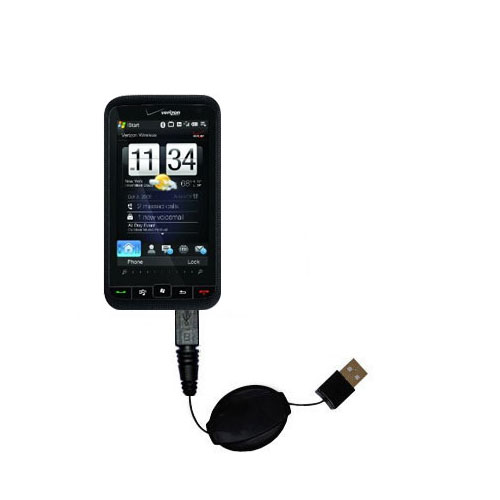 Retractable USB Power Port Ready charger cable designed for the HTC xv6975 and uses TipExchange
