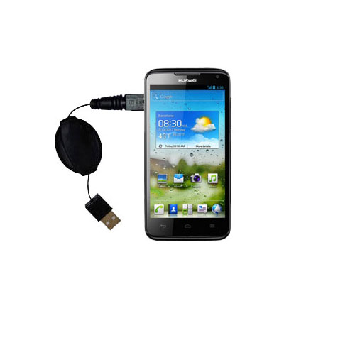 Retractable USB Power Port Ready charger cable designed for the Huawei Ascend D quad and uses TipExchange