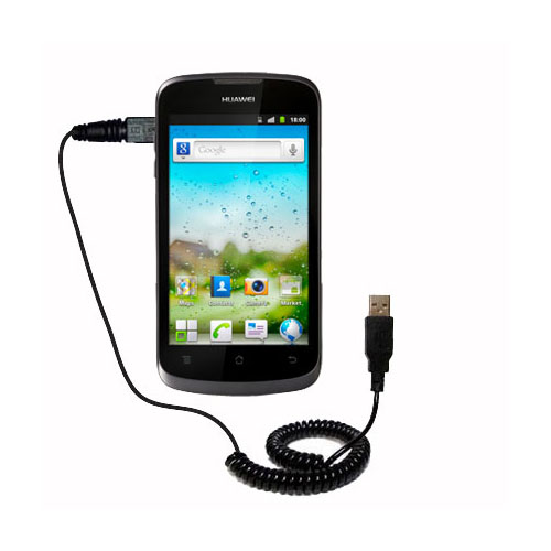 Coiled USB Cable compatible with the Huawei Ascend D1