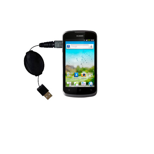 Retractable USB Power Port Ready charger cable designed for the Huawei Ascend D1 and uses TipExchange