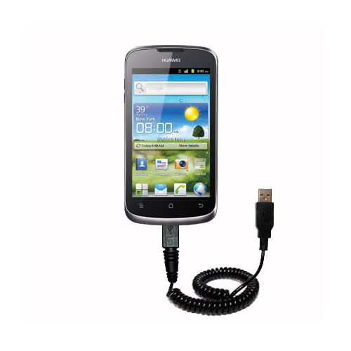 Coiled USB Cable compatible with the Huawei Ascend G300