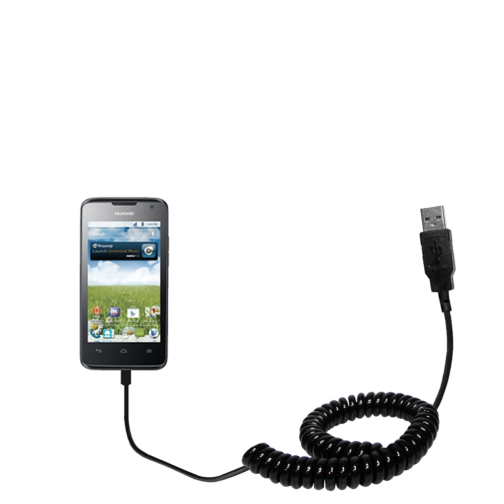 Coiled USB Cable compatible with the Huawei Premia