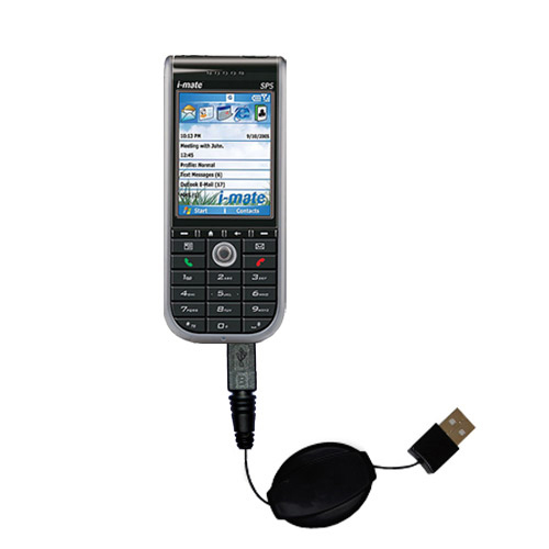 Retractable USB Power Port Ready charger cable designed for the i-Mate SP5 and uses TipExchange