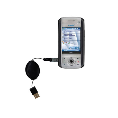 Retractable USB Power Port Ready charger cable designed for the i-Mate Ultimate 5150 and uses TipExchange