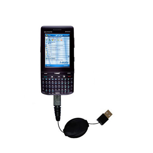 Retractable USB Power Port Ready charger cable designed for the i-Mate Ultimate 8502 and uses TipExchange
